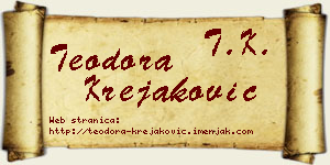 Teodora Krejaković vizit kartica